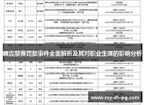 魏震禁赛罚款事件全面解析及其对职业生涯的影响分析